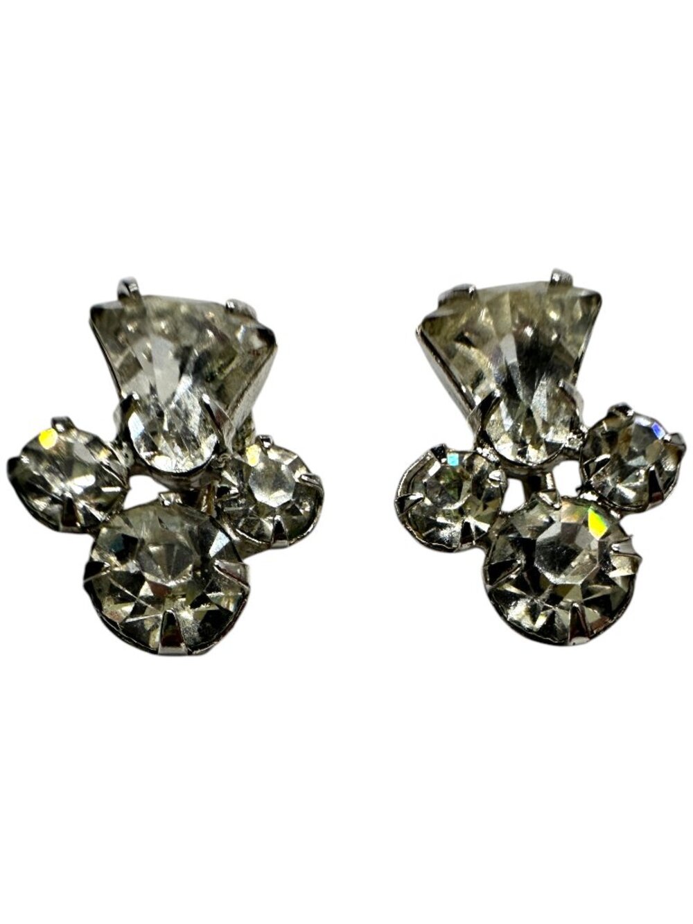 Crystal Rhinestone Screwback Earrings
